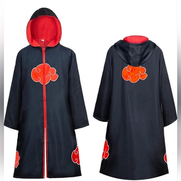 Naruto Akatsuki Uchiha Itachi Cloak Anime Cosplay New 8 piece Set - Picture 2 of 4